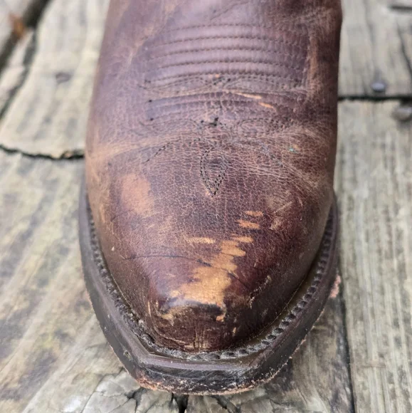 Dan Post Womens, Snip Toe, Brown Leather, Tan Stitching, Cowboy Boots, Size 7M - Picture 4 of 13